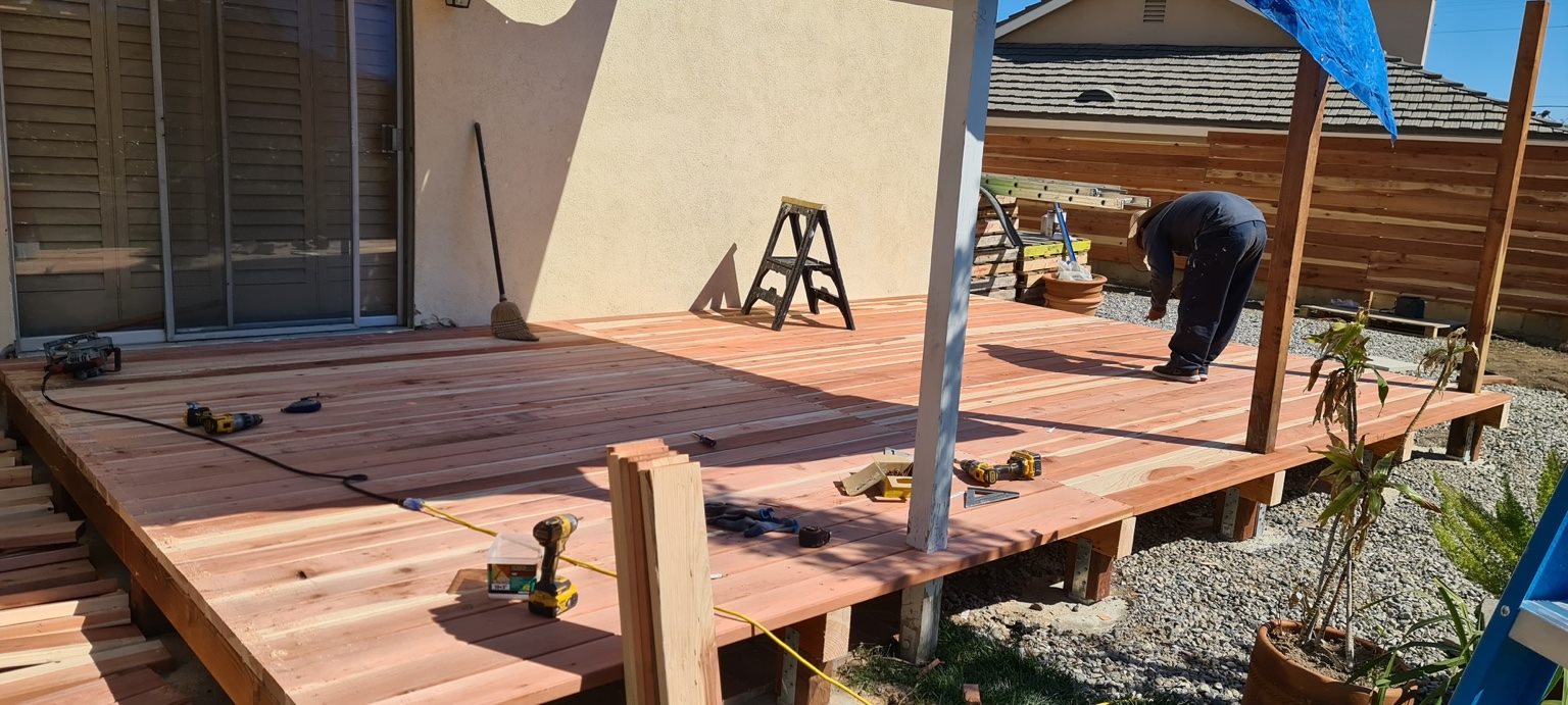 Deck construction in progress